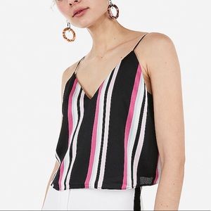 Satin striped cropped cami 💕